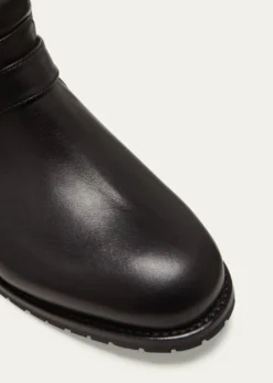 Manolo BlahnikSulaltra Leather Buckle Biker Booties