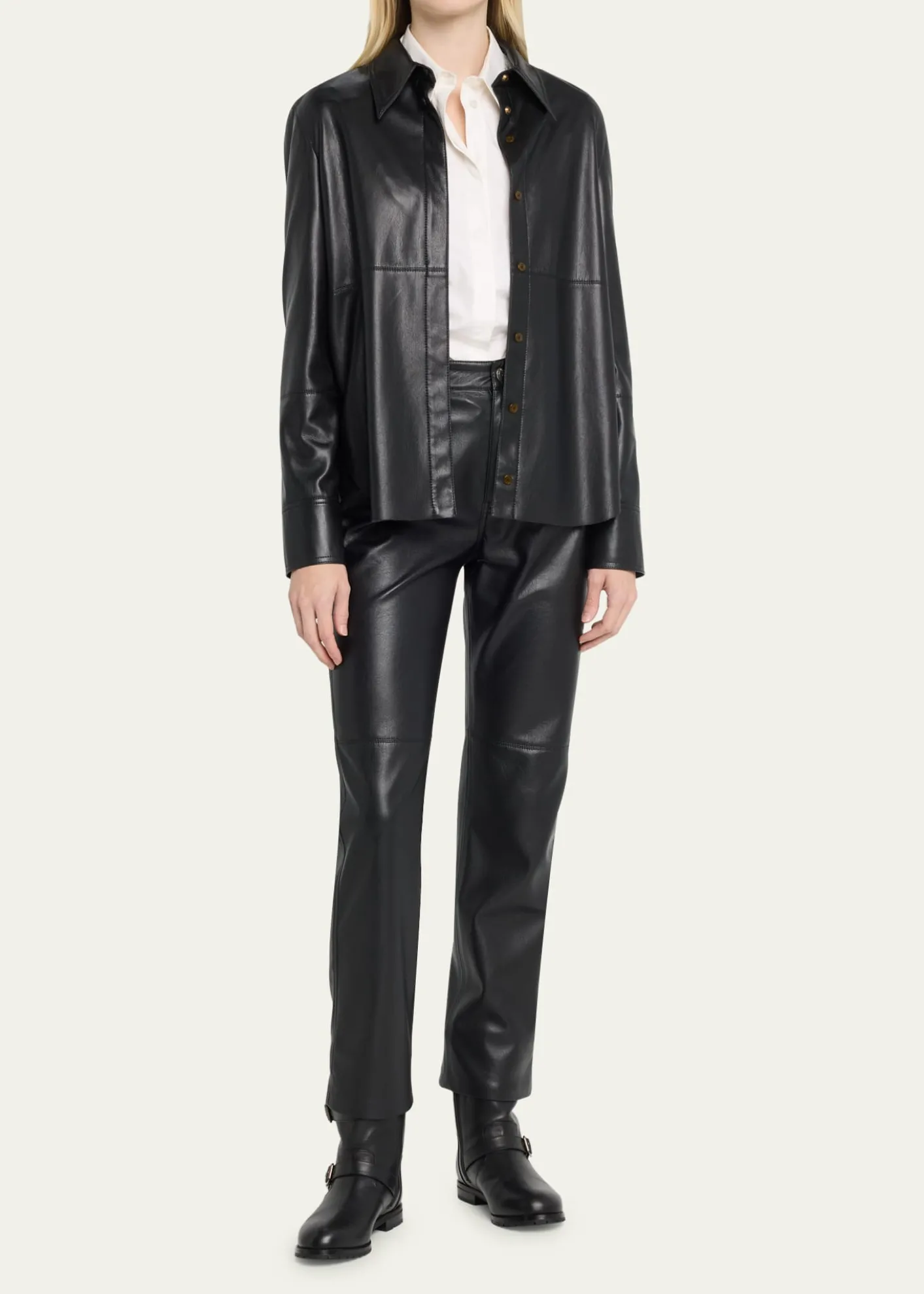 Manolo BlahnikSulaltra Leather Buckle Biker Booties