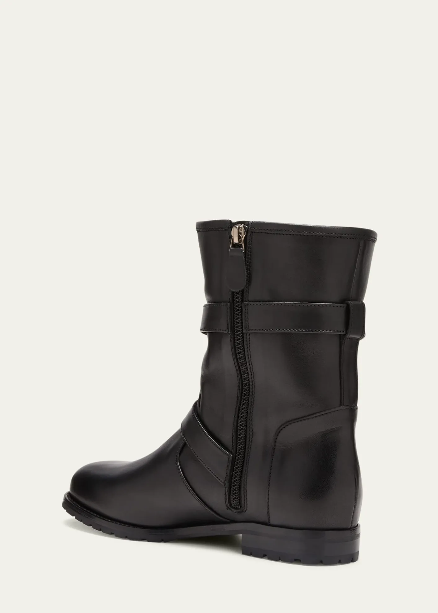 Manolo BlahnikSulaltra Leather Buckle Biker Booties