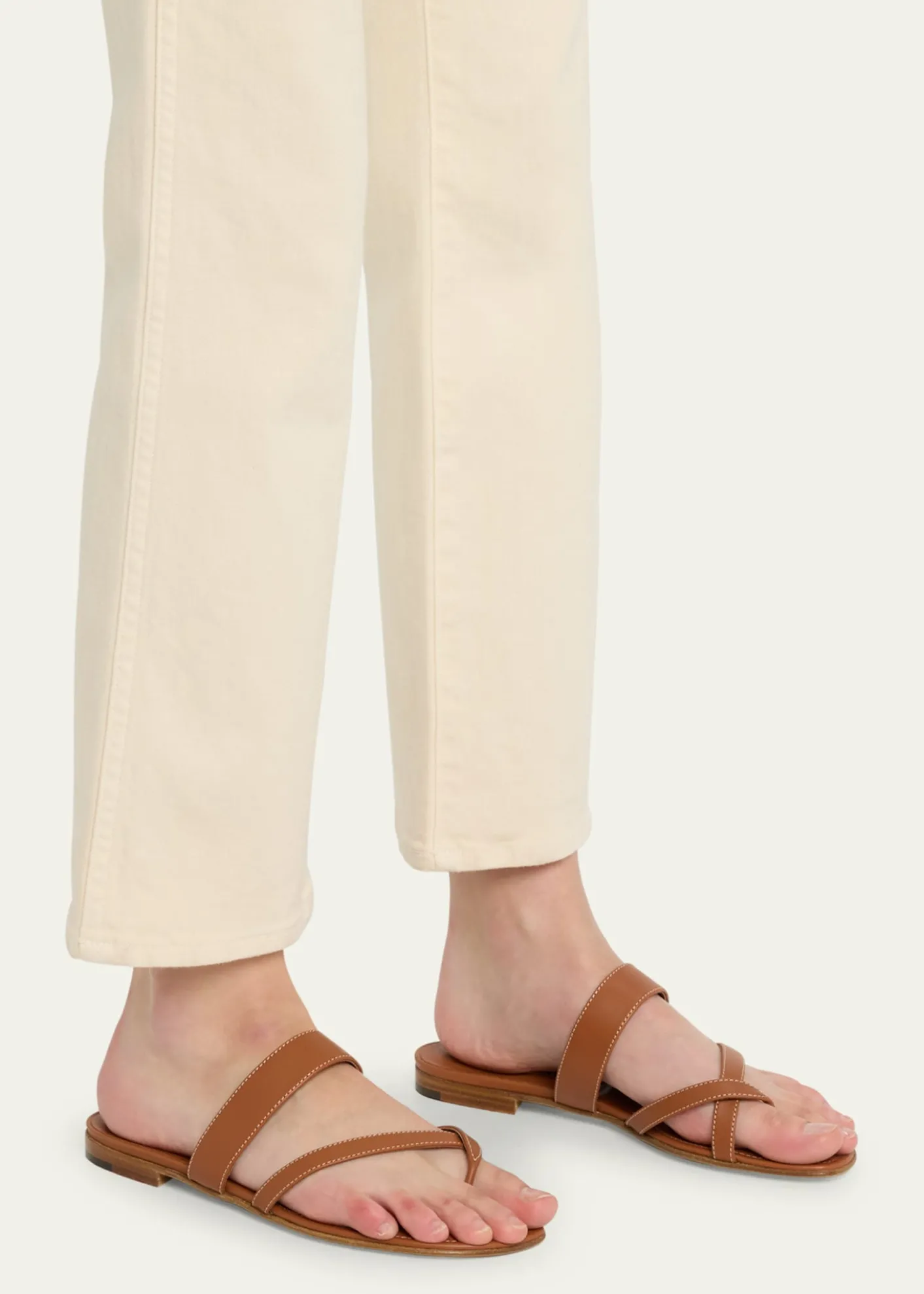 Manolo BlahnikSusa Flat Leather Sandals