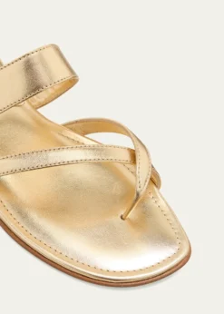 Manolo BlahnikSusa Metallic Crisscross Flat Sandals