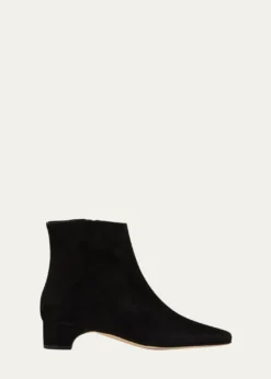 Manolo BlahnikTolarc Suede Zip Ankle Booties