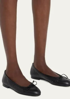 Manolo BlahnikVeralli Leather Bow Ballerina Flats