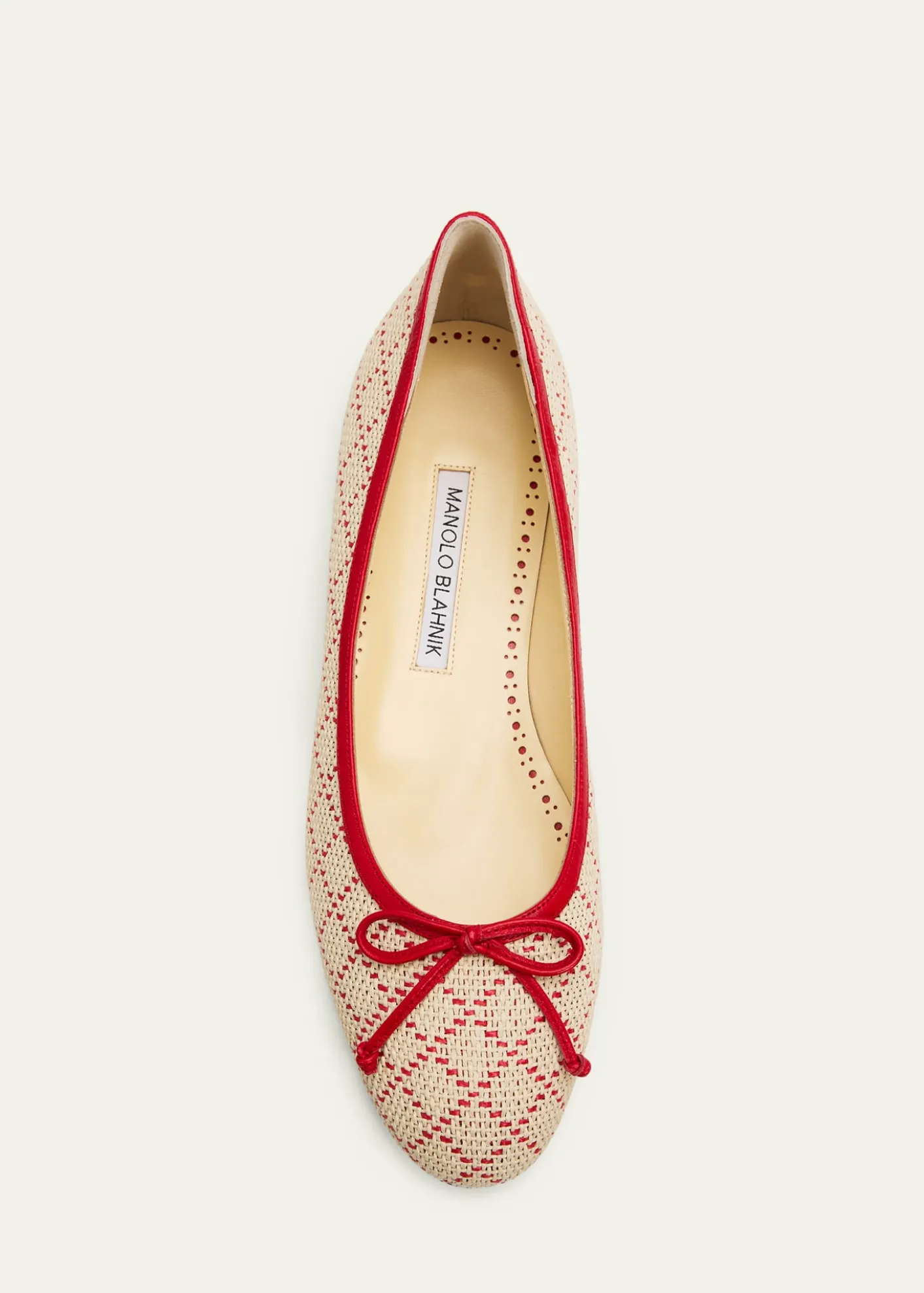 Manolo BlahnikVerallim Raffia Ballerina Flats