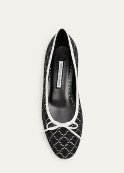 Manolo BlahnikVerallim Raffia Ballerina Flats