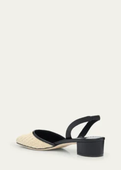 Manolo BlahnikWoven Slingback Ballerina Pumps