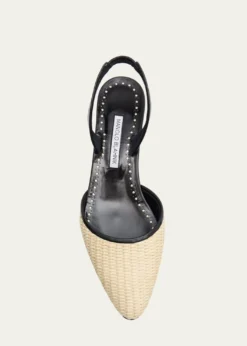 Manolo BlahnikWoven Slingback Ballerina Pumps
