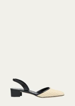 Manolo BlahnikWoven Slingback Ballerina Pumps