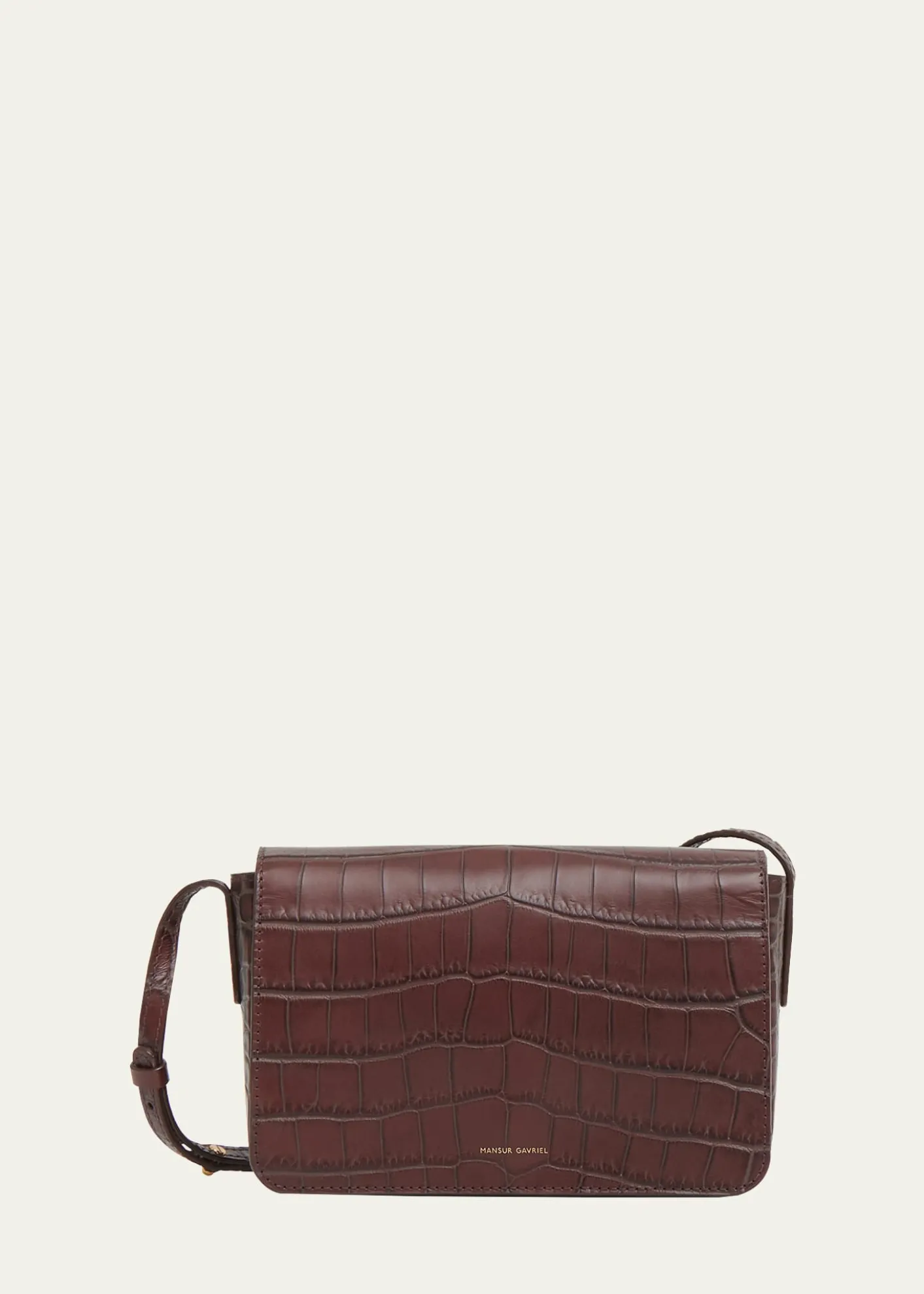Mansur GavrielClio Flap Croc-Embossed Leather Crossbody Bag