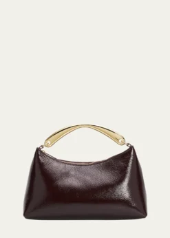 Mansur GavrielGrained Leather Metal Top-Handle Bag