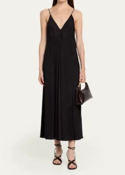 Mansur GavrielGrained Leather Metal Top-Handle Bag