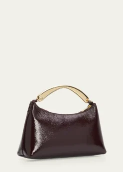 Mansur GavrielGrained Leather Metal Top-Handle Bag