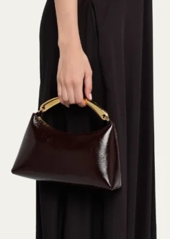 Mansur GavrielGrained Leather Metal Top-Handle Bag