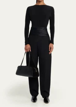 Mansur GavrielHelios Leather & Suede East-West Shoulder Bag