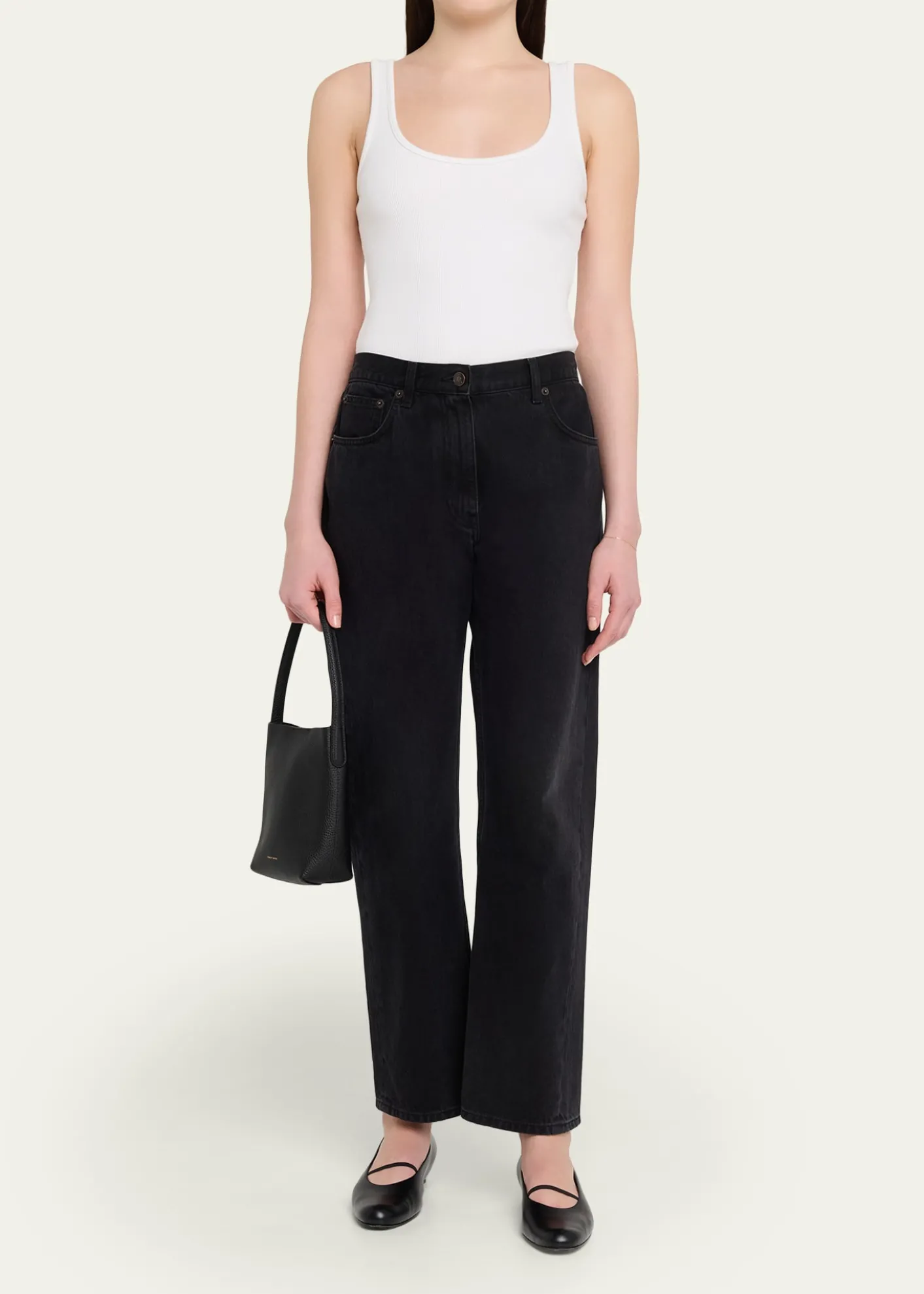 Mansur GavrielMini Everyday Cabas Leather Top-Handle Bag