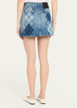 Marc JacobsArgyle Patchwork Denim Mini Skirt