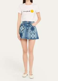 Marc JacobsArgyle Patchwork Denim Mini Skirt