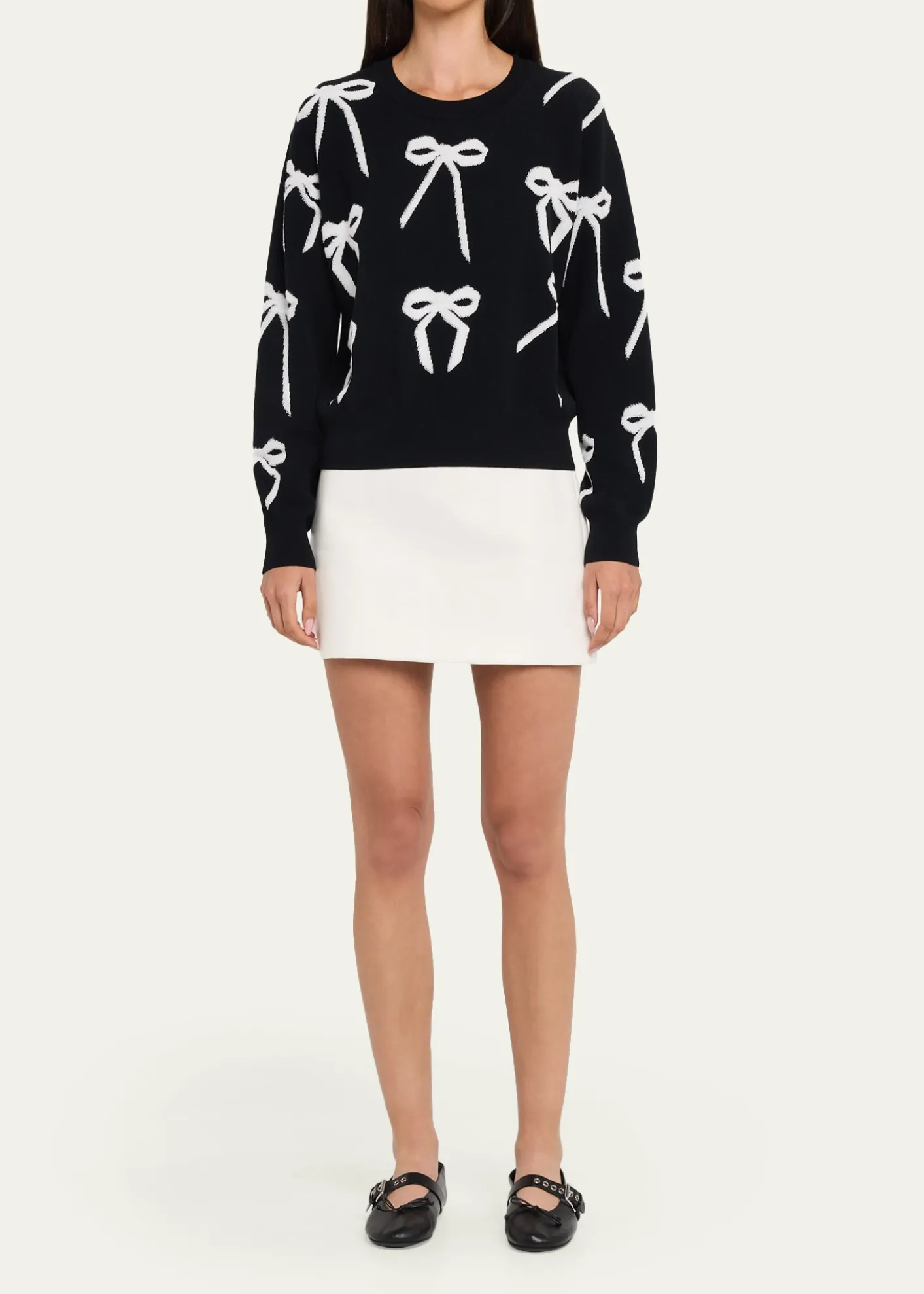Marc JacobsBow Jacquard Crewneck Sweater