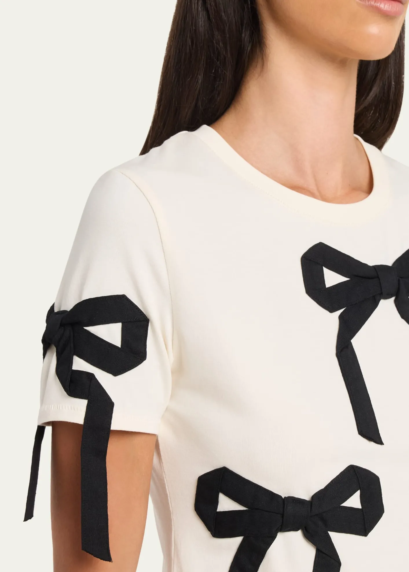 Marc JacobsBow Short-Sleeve Shrunken T-Shirt