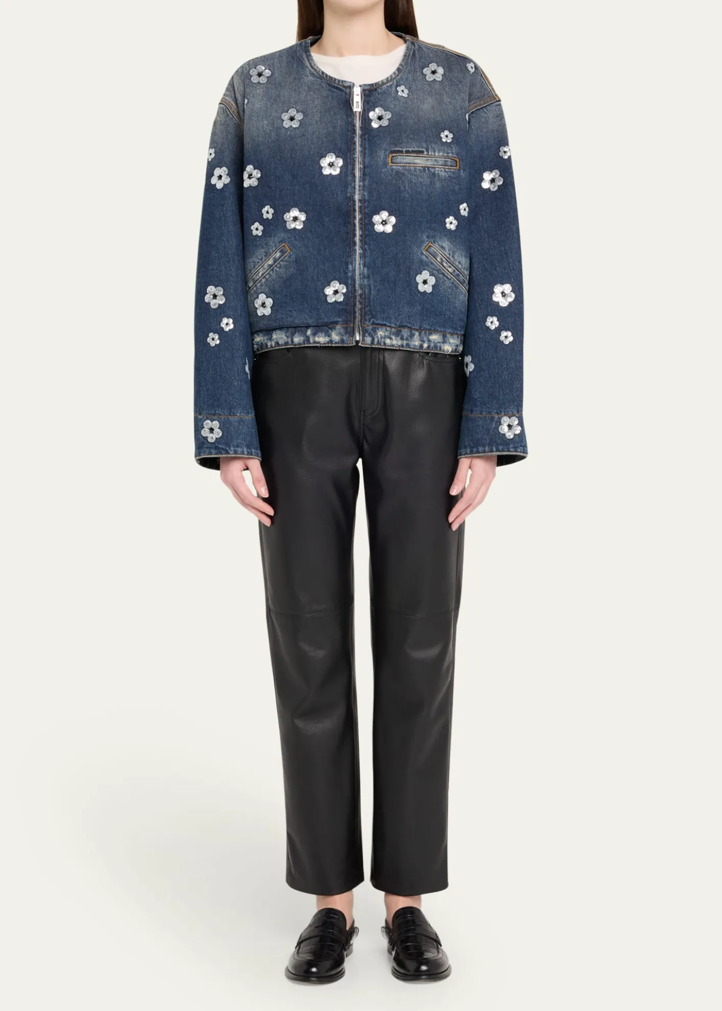 Marc JacobsDaisy Sequined Denim Crop Jacket