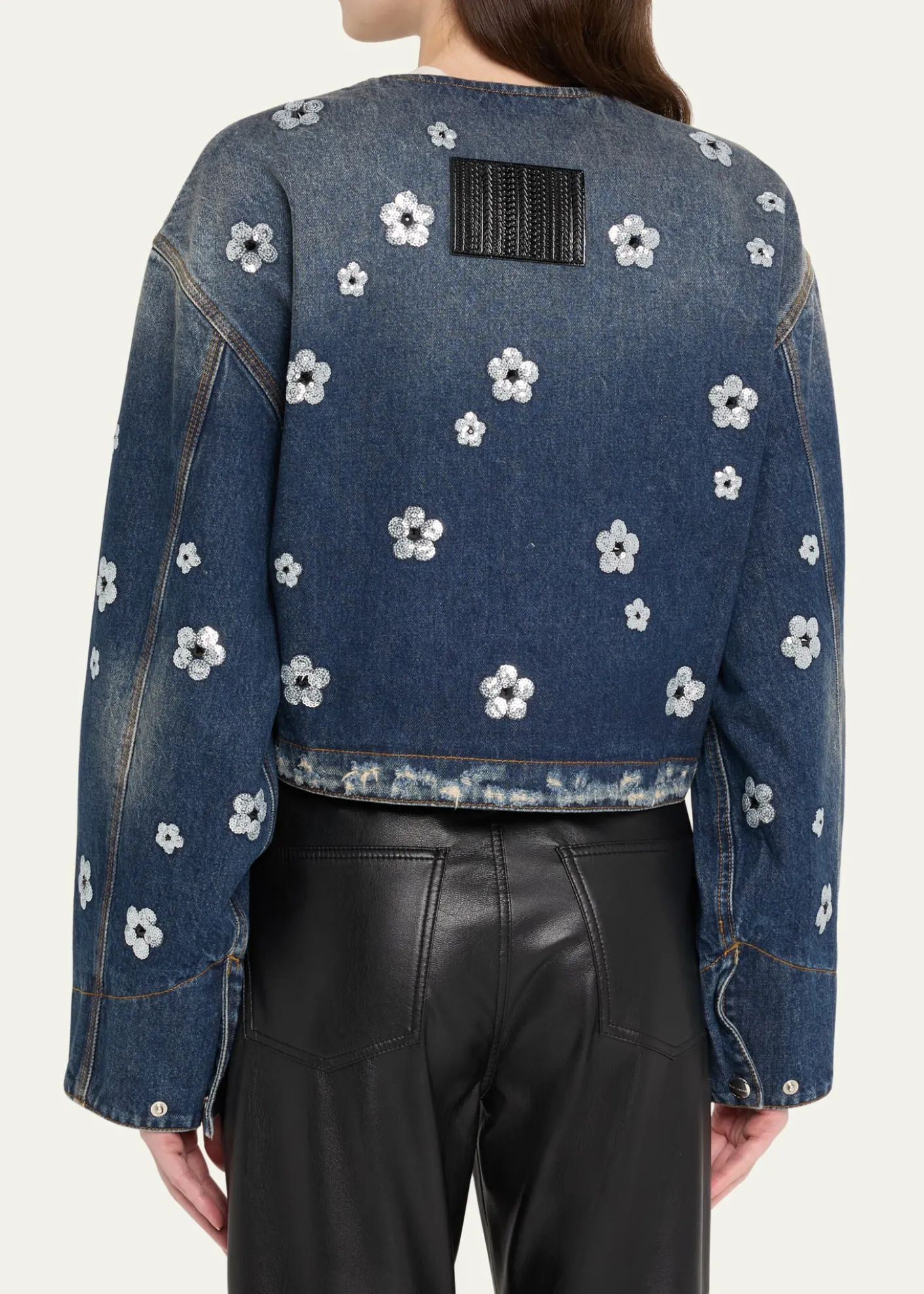 Marc JacobsDaisy Sequined Denim Crop Jacket