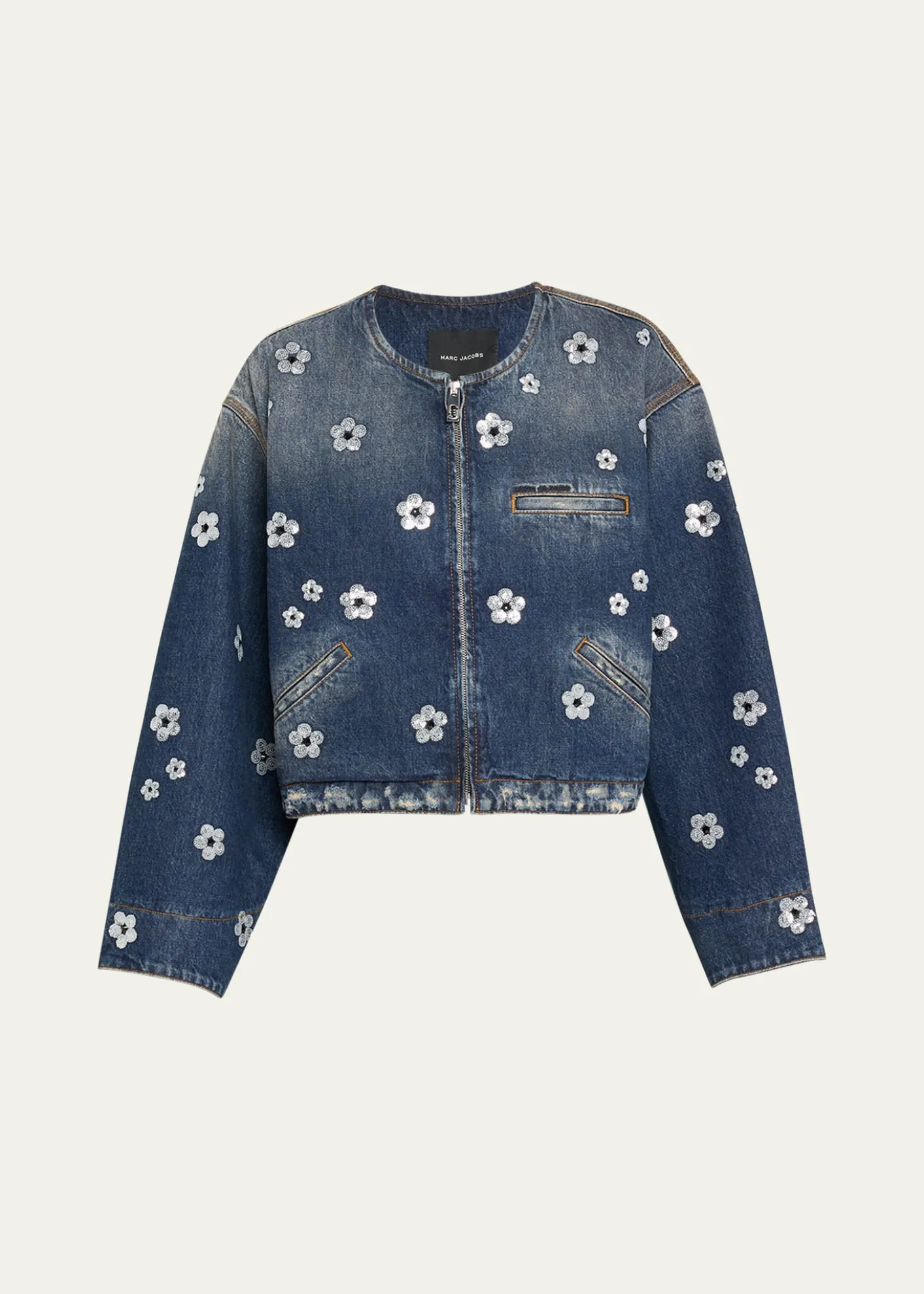 Marc JacobsDaisy Sequined Denim Crop Jacket