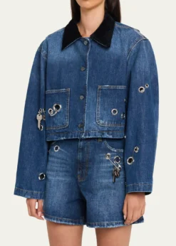 Marc JacobsGrommet Denim Crop Utility Jacket