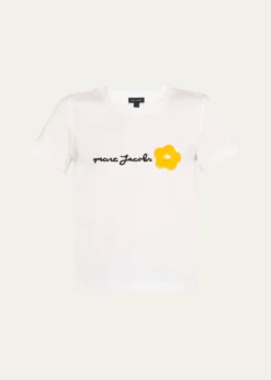 Marc JacobsLogo Flower Applique T-Shirt