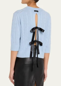 Marc JacobsOpen Back Bow Cable Sweater