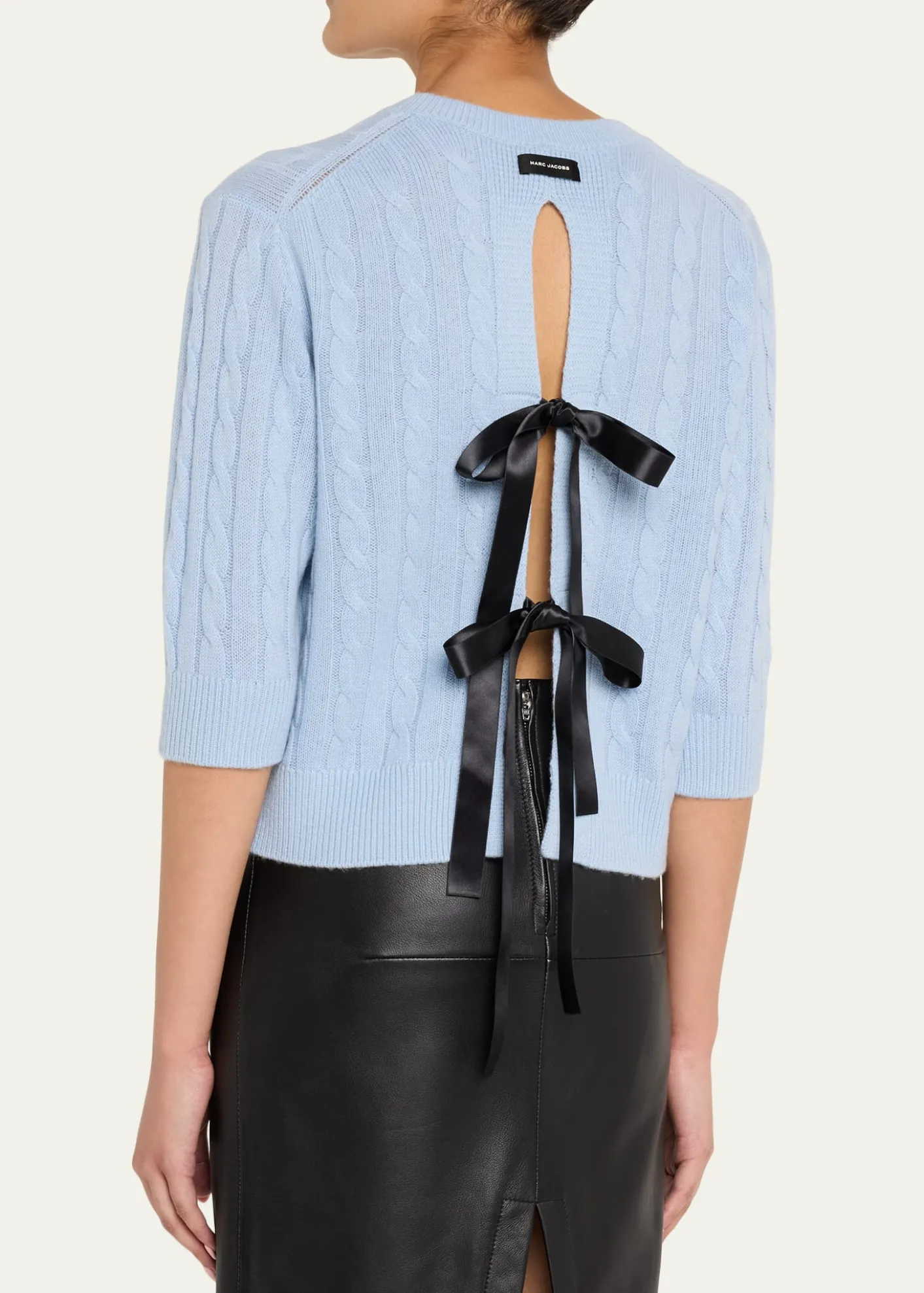 Marc JacobsOpen Back Bow Cable Sweater