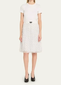 Marc JacobsPolka-Dot Layered Crinkle Chiffon Mini Skirt