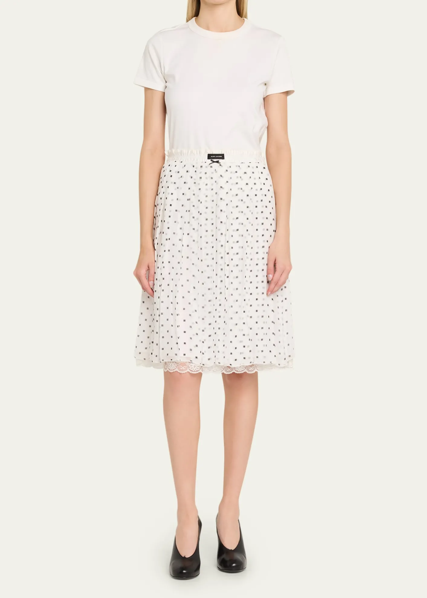 Marc JacobsPolka-Dot Layered Crinkle Chiffon Mini Skirt