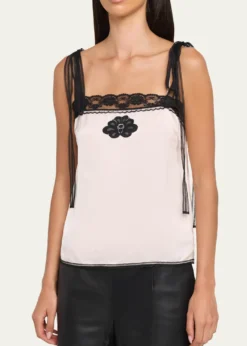 Marc JacobsRibbon-Strap Satin Tank Top