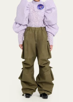 Marc Jacobs RunwayBonded Lace Puff-Sleeve Crop Top