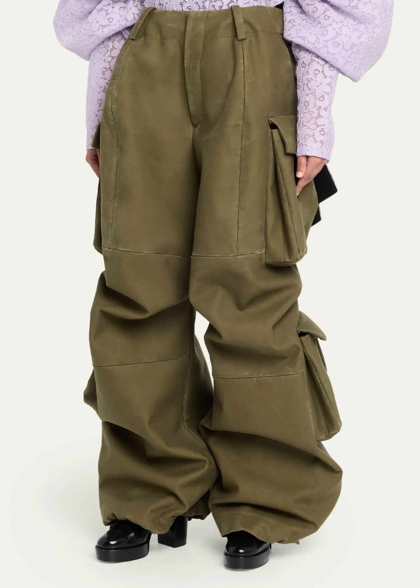 Marc Jacobs RunwayBow Back Wide-Leg Cargo Pants