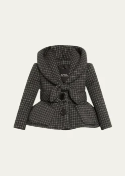 Marc Jacobs RunwayCheck Wool Padded Crop Hooded Jacket