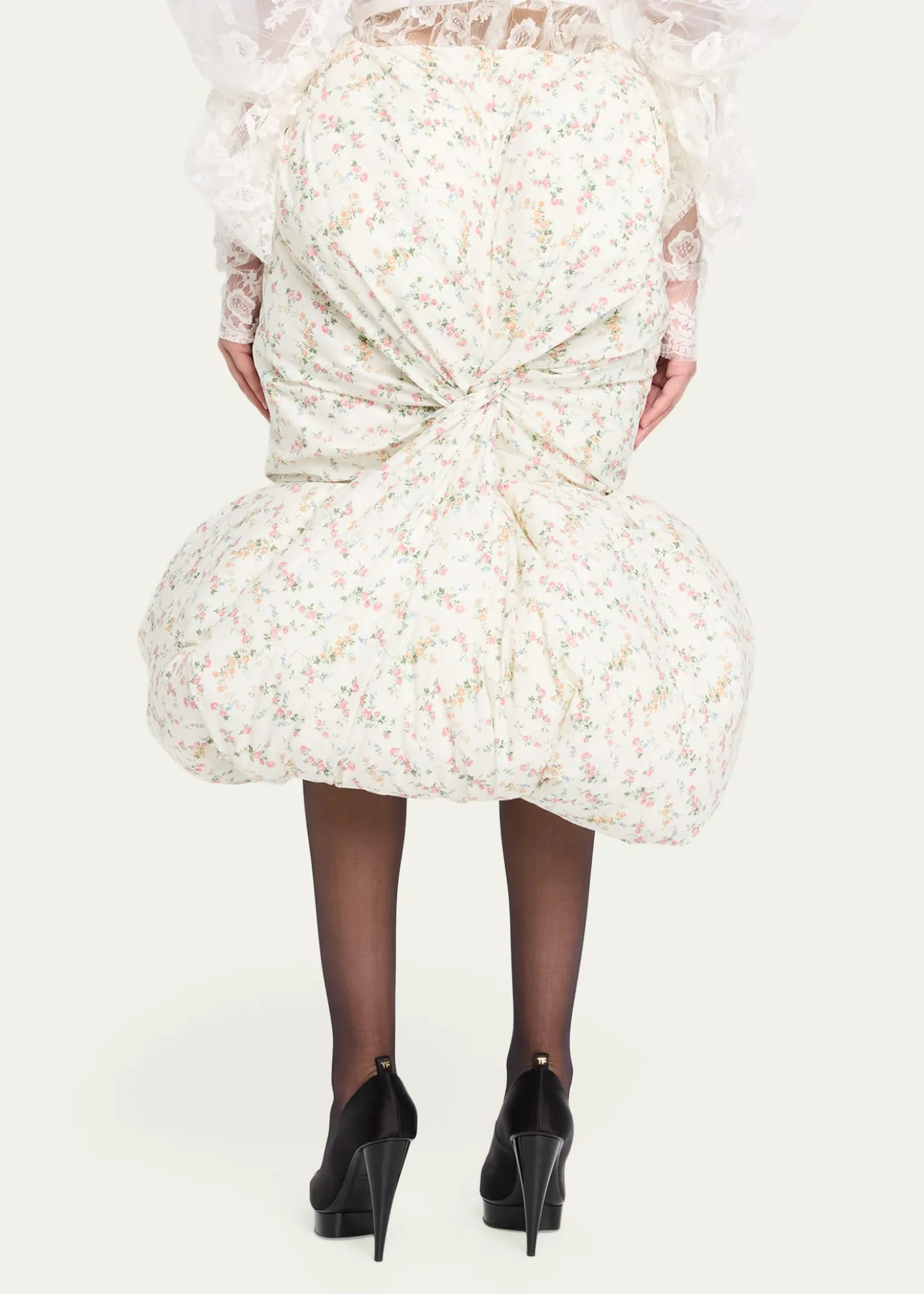 Marc Jacobs RunwayFloral Print Padded Bubble Hem Skirt