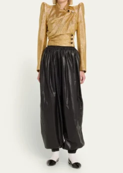 Marc Jacobs RunwayHigh-Waist Gathered Leather Pants