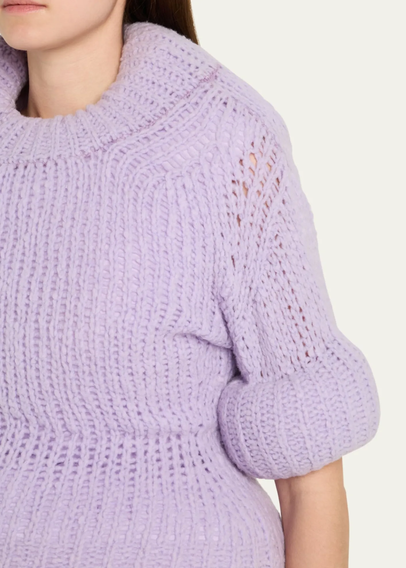 Marc Jacobs RunwayPadded Peplum Short-Sleeve Sweater
