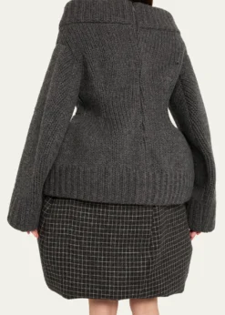 Marc Jacobs RunwayPadded V-Neck Peplum Sweater