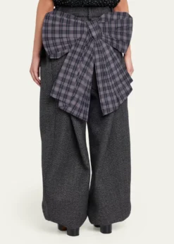 Marc Jacobs RunwayPlaid Bow Back Wide-Leg Menswear Pants