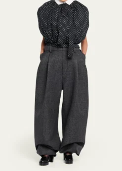 Marc Jacobs RunwayPlaid Bow Back Wide-Leg Menswear Pants