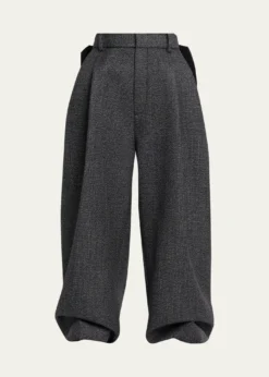 Marc Jacobs RunwayPlaid Bow Back Wide-Leg Menswear Pants
