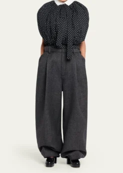 Marc Jacobs RunwayPolka-Dot Cotton Poplin Collared Bubble Top