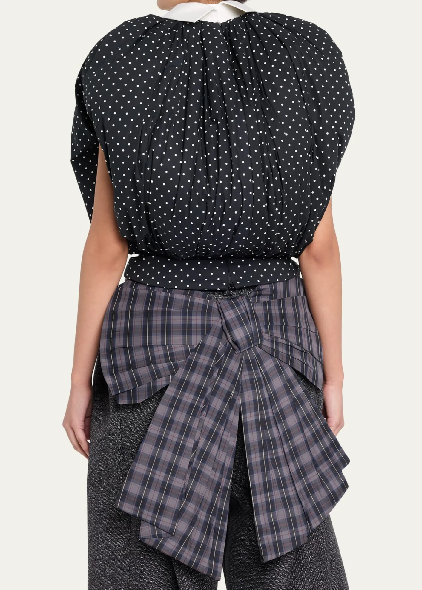 Marc Jacobs RunwayPolka-Dot Cotton Poplin Collared Bubble Top
