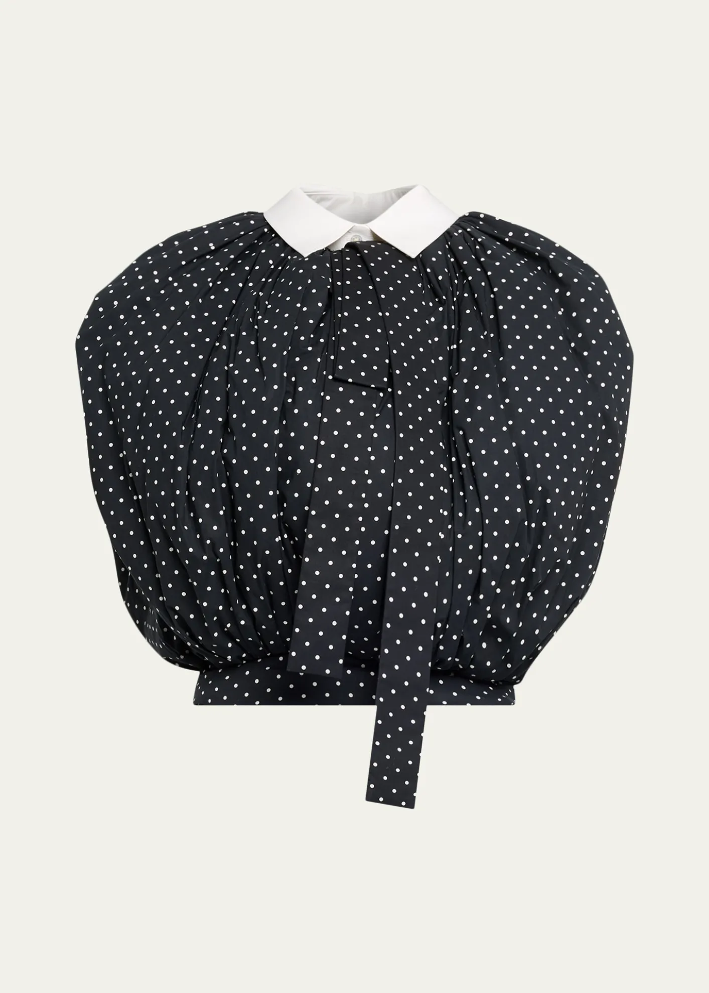 Marc Jacobs RunwayPolka-Dot Cotton Poplin Collared Bubble Top