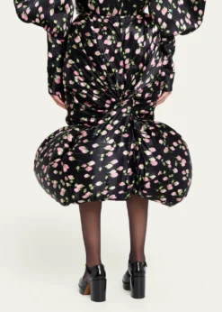 Marc Jacobs RunwayRose Print Satin Bubble Hem Skirt