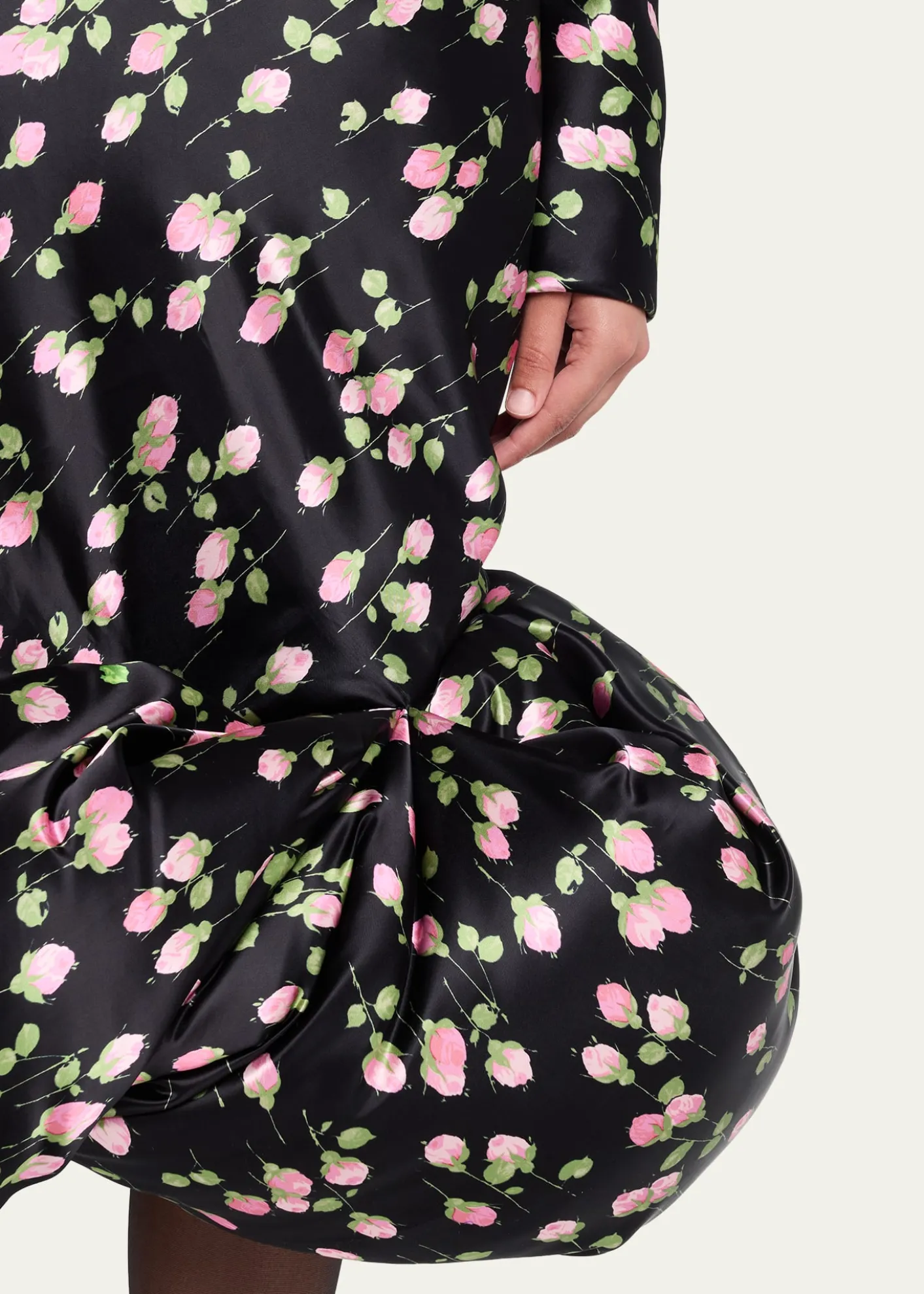 Marc Jacobs RunwayRose Print Satin Bubble Hem Skirt