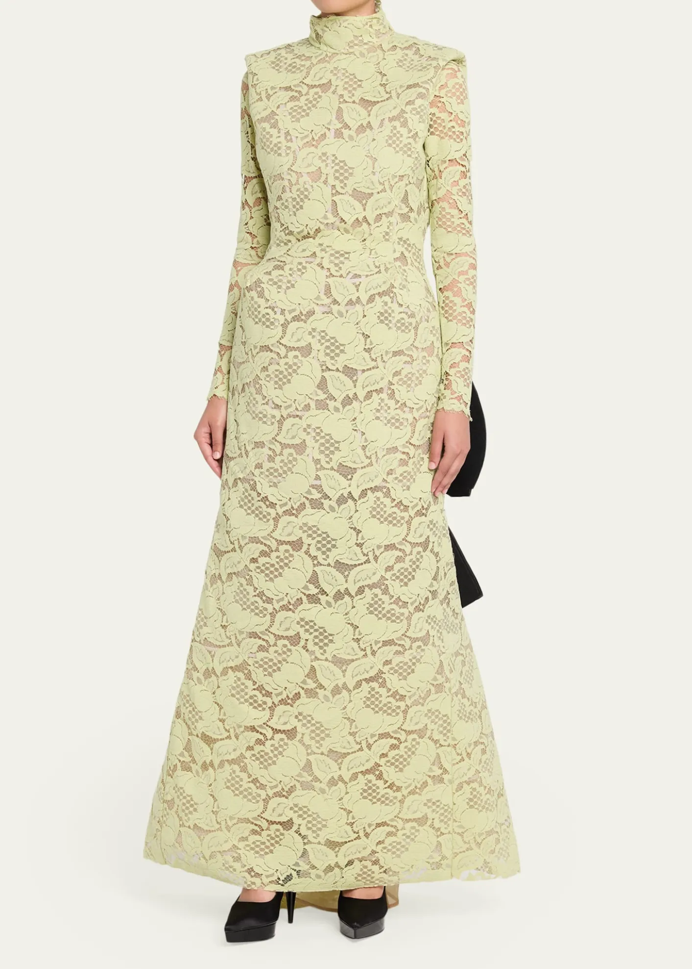 Marc Jacobs RunwaySculptural Lace Long-Sleeve Bow Trumpet Gown