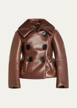 Marc Jacobs RunwayShrunken Leather Double-Breasted Jacket